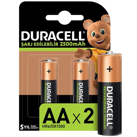 Duracell Şarjlı 2500 mAh AA Kalem Pil 2 li Paket Avansas