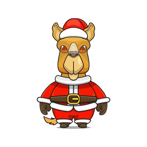 Premium Vector Cute Camel In Christmas Costume Cartoon Animal In