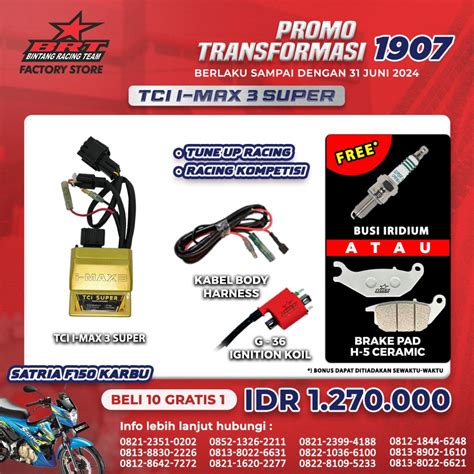 Jual TCI BRT IMAX 3 SUPER SATRIA FU F150 KARBU CDI I MAX FREE BUSI ATAU