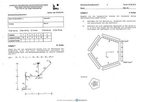 Klausur 2019 Fragen Und Antworten LEHRSTUHL FUR MECHANIK UND