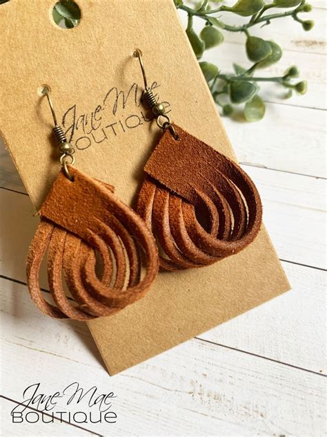 Suede Earring Fringe Loop Earring Suede Jewelry Loop Earrings