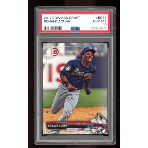 Ronald Acuna Jr 2017 Bowman Draft BD39 RC PSA 10 Pristine Auction