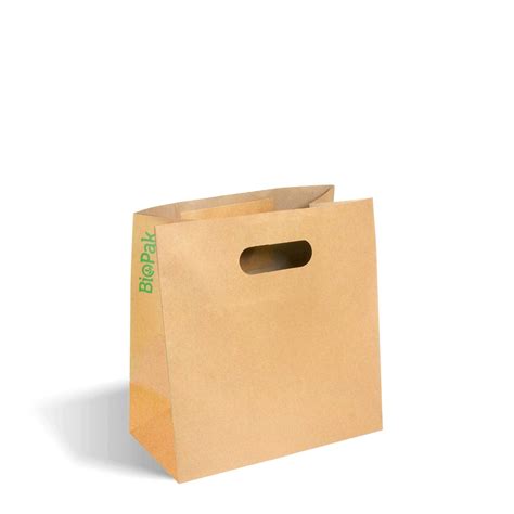 Kraft Paper Bags – Die Cut Handle Paper Bag | BioPak Australia