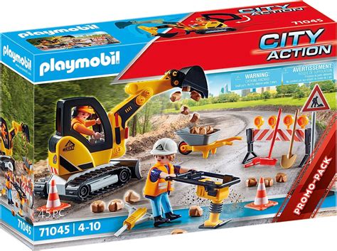 PLAYMOBIL City Action 71045 Road Construction Including Excavator And