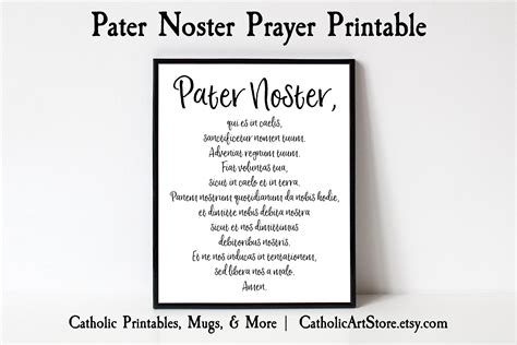 Pater Noster Latin Prayer Printable, Catholic Our Father Prayer, Print-at-home Catholic Wall Art ...