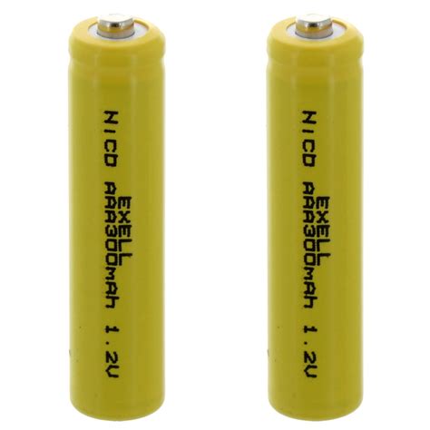 2x AAA 1 2V 300mAh Button Top Rechargeable Batteries For DIY Radios