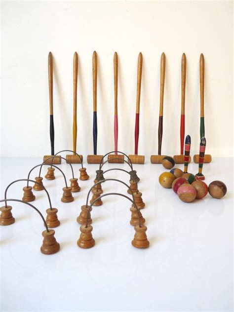 Wooden Croquet Set Croquet Game Table Croquet Etsy Table Games