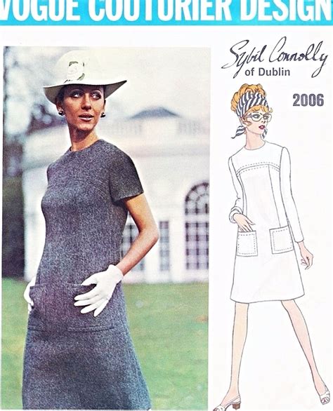 1960s Mod Sybil Connolly Dress Pattern Vogue Couturier Design 2006 Jewel Neckline Easy To Wear