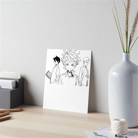 Promised Neverland Line Art Art Board Print By Benhonda Redbubble