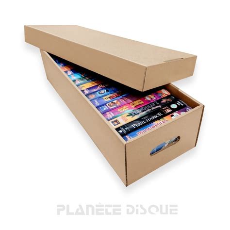 cardboard storage box   dvds   vhs  lid