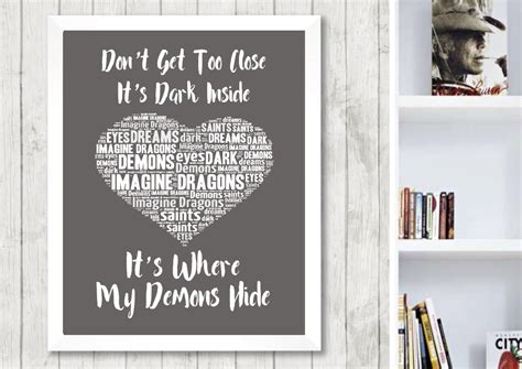 Imagine Dragons Demons Music Love Song Lyrics Heart Art Print