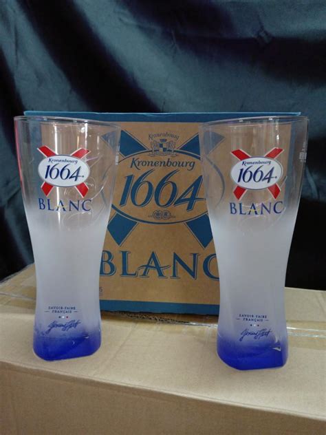 Kronenbourg 1664 Blanc Beer Glass Food Drinks Alcoholic Beverages