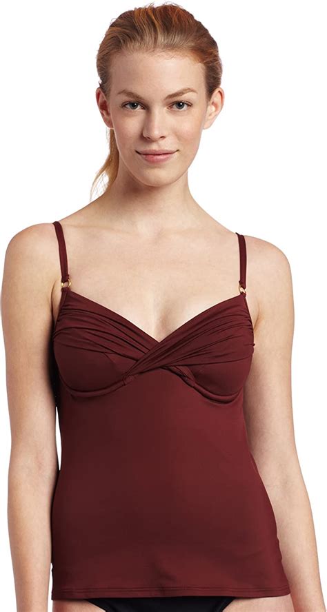 Swim Systems By Sunsets Womens Shirred Underwire Tankini Arabian Spice Large