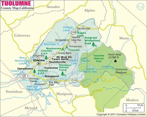 Map Of Tuolumne County - Map Of West