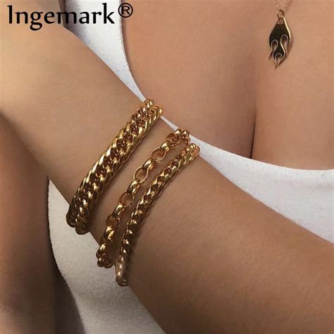 Ingemark Vintage Chunky Ijzeren Ketting Armbanden Grandado