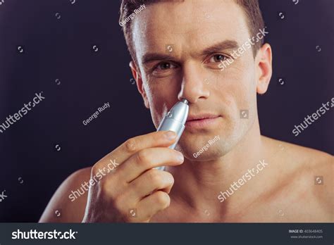 Portrait Handsome Naked Man Using Hair Stock Photo Shutterstock