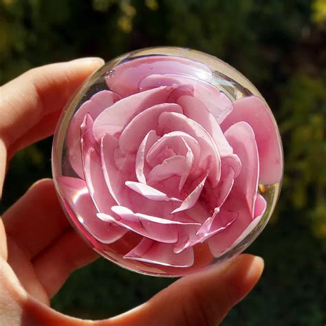 Glass Crystal Ball Artificial Flower Wedding Ts Simulation Eternal