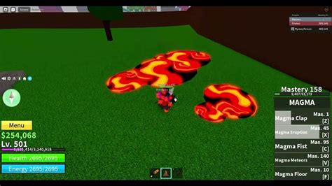 Roblox 🍊 Magma Fruit Showcase Blox Fruits 🍎 Youtube