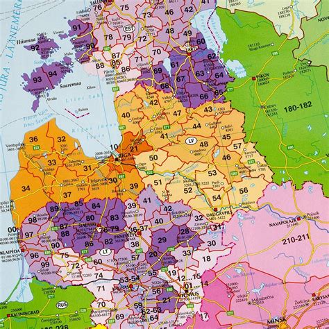 Europa Mapa Cienna Kody Pocztowe Europy Kodowa