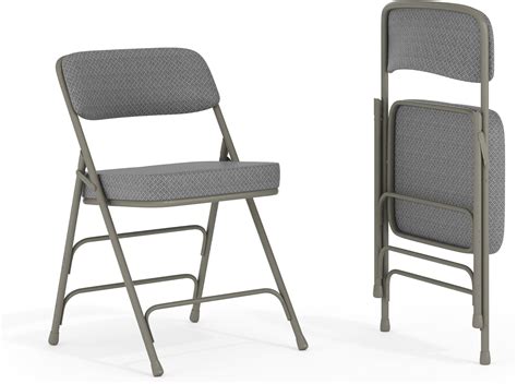 Furniturer Paquete De Sillas Plegables Con Marco De Metal Y Asiento