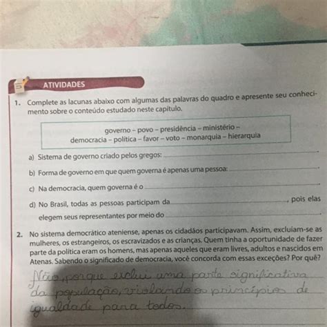 ATIVIDADES 1 Complete As Lacunas Abaixo Algumas Das Palavras Do