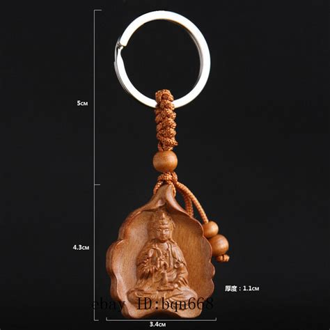 Wood China Handcarved Weave Pendant Car Avalokiteshvara Vase Guanyin