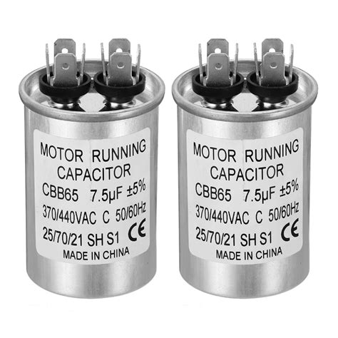 Cbb65 75uf Run Capacitor 75mfd 2pcs 370440v Aluminum Case With 2