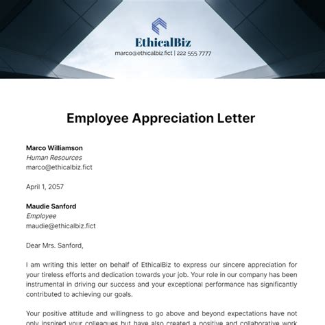 Employee Appreciation Letter To Manager Infoupdate Org