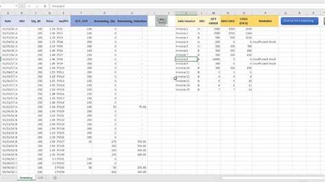 Fifo Excel Template