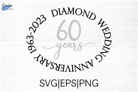 Diamond Wedding Anniversary 60 Years Svg Graphic By Emilonsvgdesigns