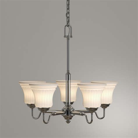 Hampton Bay 5 Light Brushed Nickel Chandelier With Frosted Glass Shades New