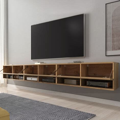 Selsey Wander Mueble De TV De Pie Colgante 300 Cm Roble Wotan