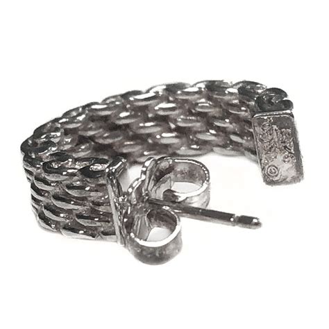 Tiffany Somerset Weave Mesh Hoop Earrings With Box Great Lakes Coin