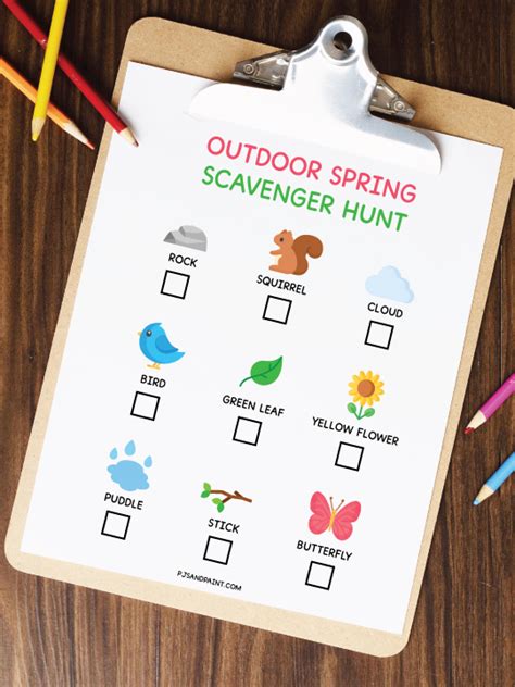 Free Printable Spring Scavenger Hunt Pjs And Paint