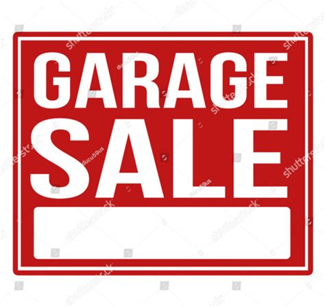 Garage Sale Sign Template