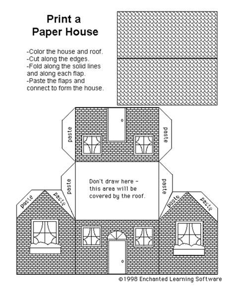 Printable Paper House Template Templates At