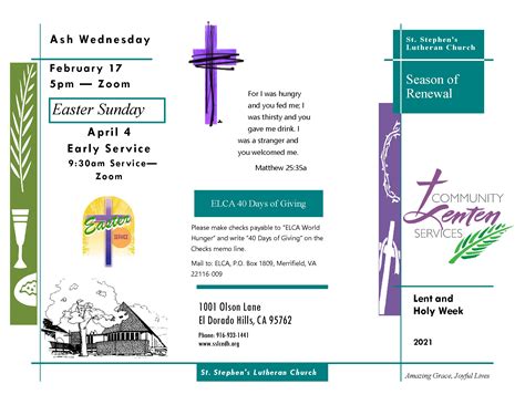 Lent and Holy Week – 2021 – St. Stephen's Lutheran Church, EDH