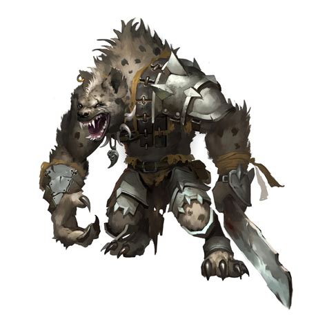 Gnoll Fighter Brute Pathfinder Pfrpg Dnd Dandd D20 Fantasy Pathfinder