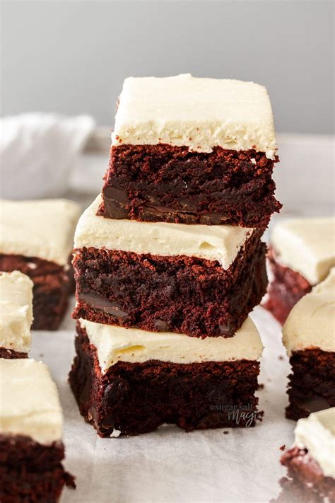 Red Velvet Brownies With Cream Cheese Icing Sugar Salt Magic