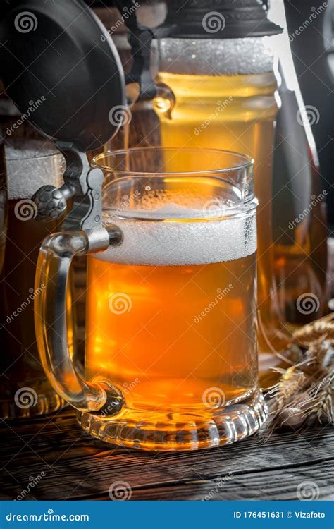 Light Beer In A Glass On The Table Stock Image Image Of Recreation Decisions 176451631