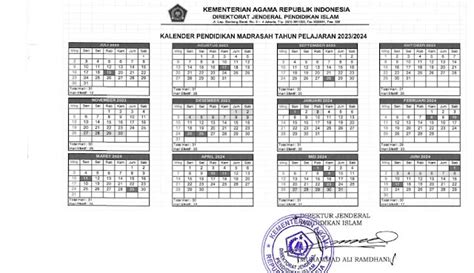 Kalender Pendidikan Madrasah Tahun Pelajaran Mi Nor Rahman