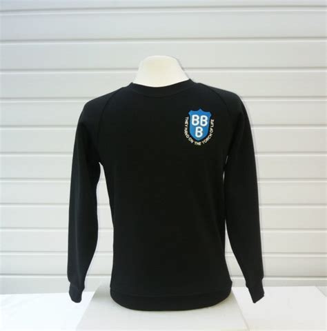 Bridlington School Uniform Black Sweatshirt with Blue Badge Unisex (WB)