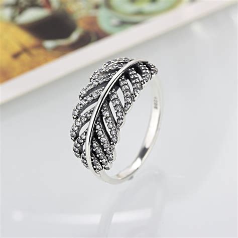 Fashion Silver Color Leaves Ring For Woman Sparkling Rhinestone Ring