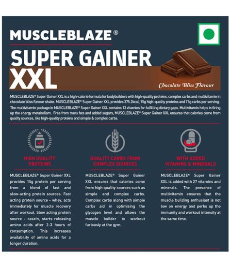 Muscleblaze Super Gainer Xxl For Muscle Mass Gain Chocolate Bliss