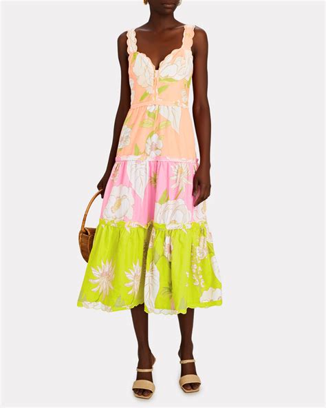 Farm Rio Mixed Neon Garden Midi Dress Shopstyle