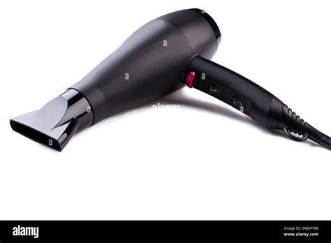 Black Hair Dryer On White Background Stock Photo Alamy