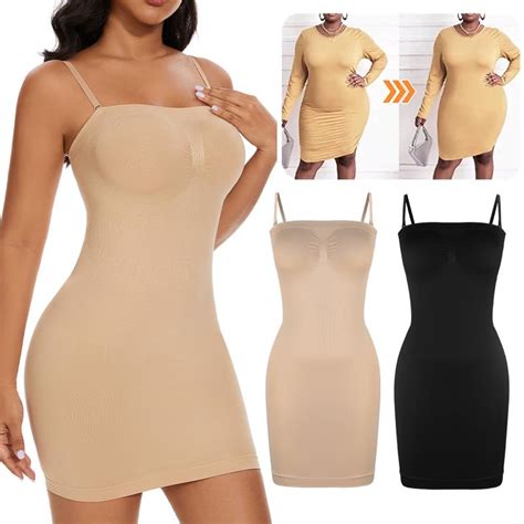 Cheap Women Seamless Full Slips Shapewear Strapless Bodysuit Under