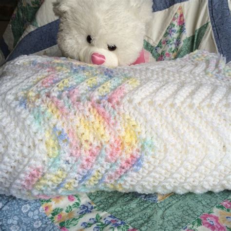 Adorable Hand Crocheted Baby Blanket Throw Etsy Baby Blanket