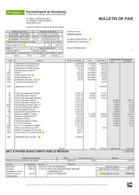 Fiche De Paie Du Nouveau En Janvier