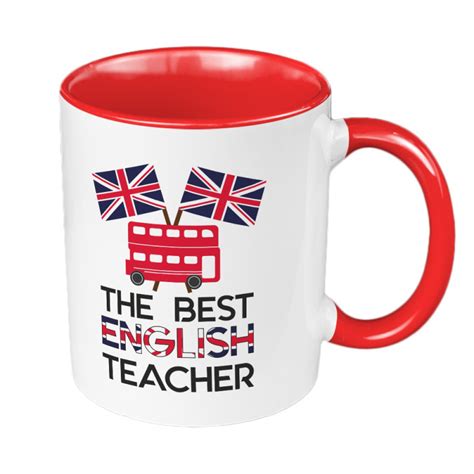 Kubek 330 ml kolorowy z nadrukiem The best english teacher na dzień